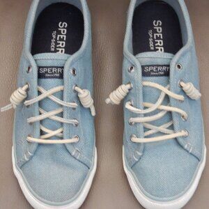Sperry Top- Sider Shoes. Size 7.5. Canvas, light blue.